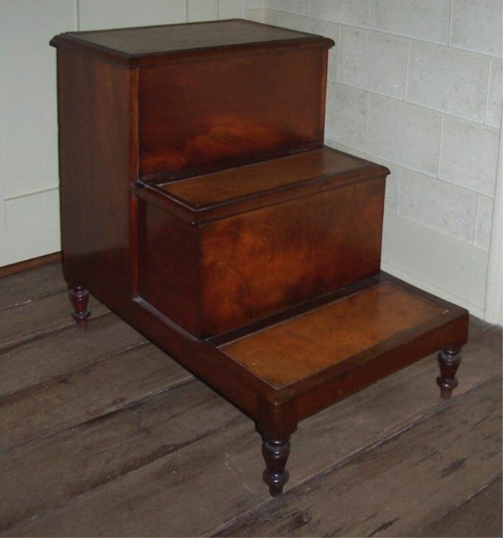 Regency Mahogany Bed/Library Steps (1 of 3)