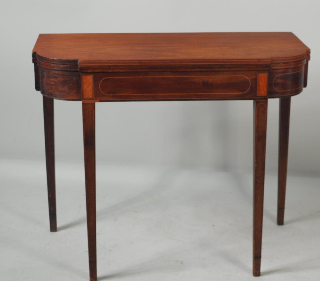 American Hepplewhite Inlaid Mahogany Card Table (1 of 4)