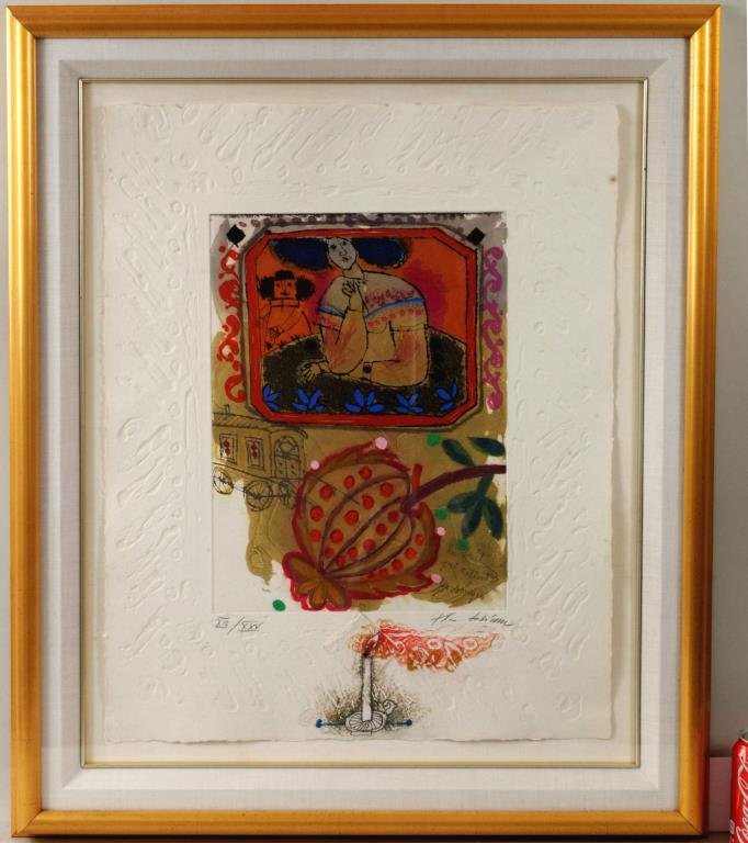 Theo Tobiasse "Le Fruit Qui Retient Les Songes": Claude Le Boul (French, b. 1947) "Waiting" (En Attendant), oil on canvas, reclining female nude, signed lower left "C. LeBoul", titled verso. Sight size: 57 1/2" high, 38" wide. Frame size" 67" high, 