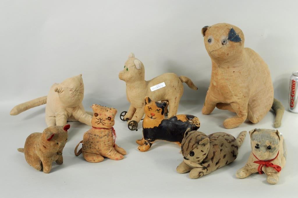 Eight Early Stuffed Cat Toys (1 of 4)