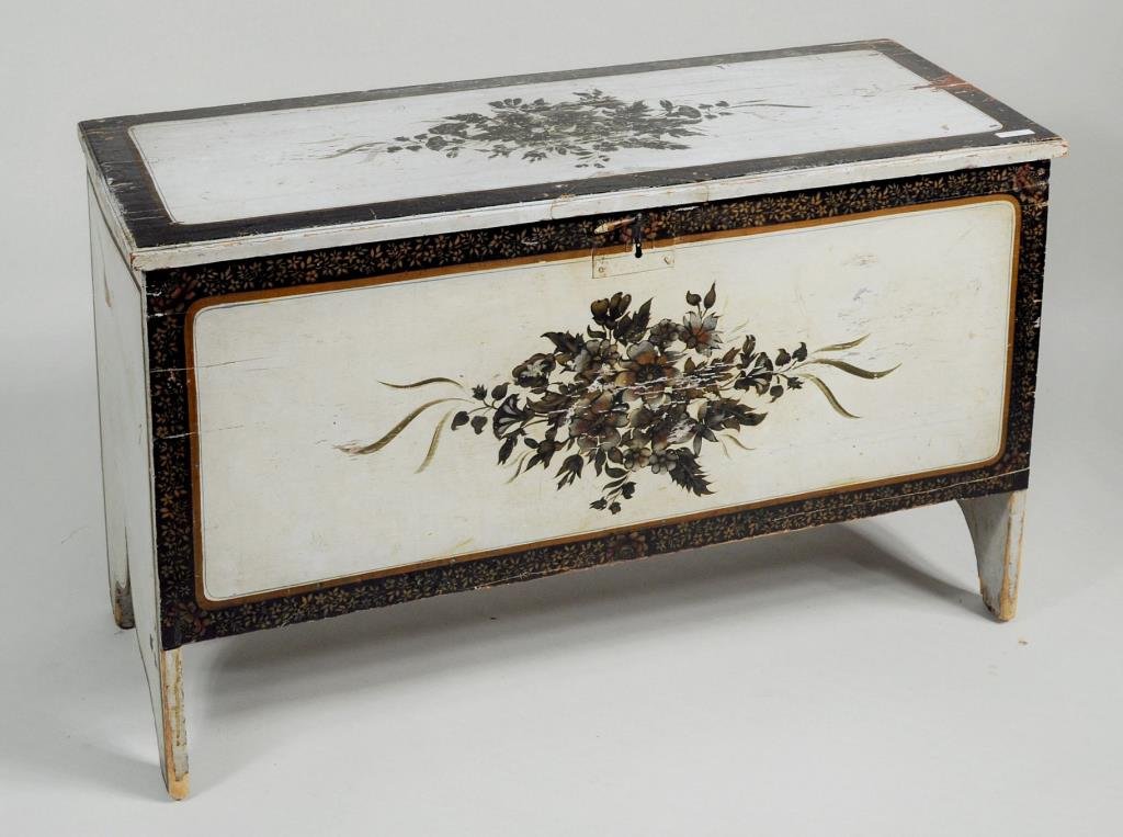 Paint Decorated Six Board Blanket Chest (1 of 4)