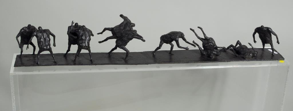 Modernist Bronze Sculpture "The Judo Throw" (1 of 5)