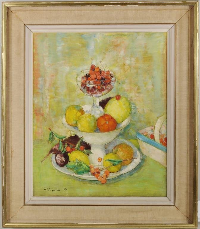 Andre Vignoles "Fruit Still Life" O/C (1 of 3)