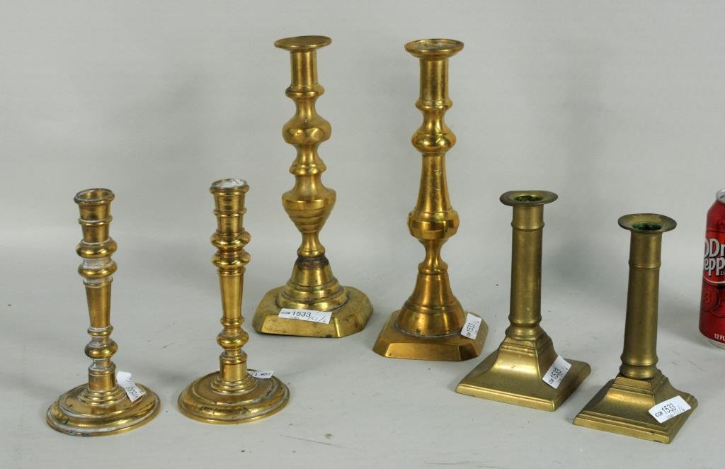 Group Six Brass Candlesticks (1 of 2)