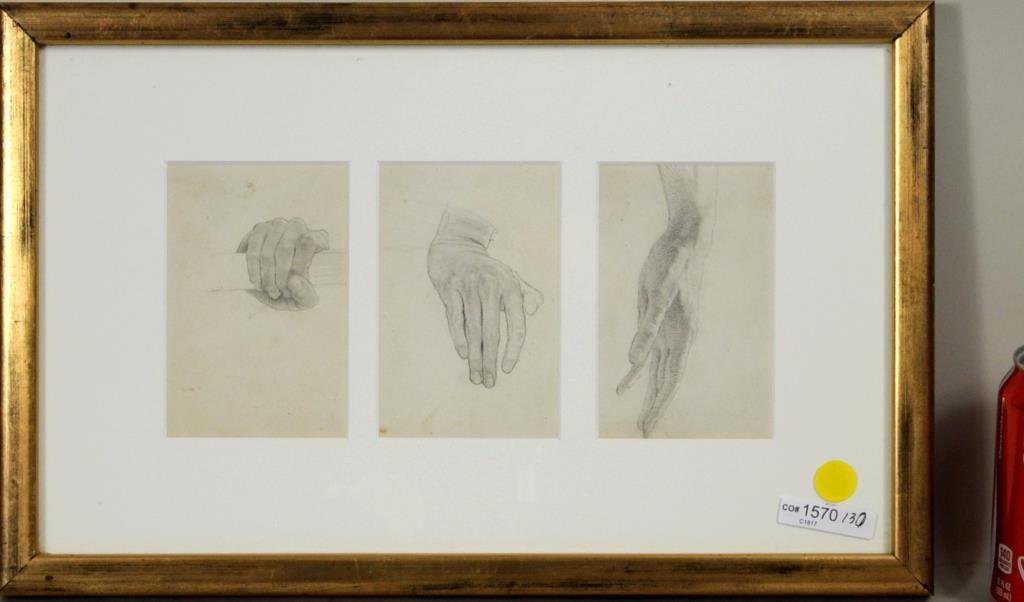 American Or English School "Hand & Head Study" P/P (1 of 3)