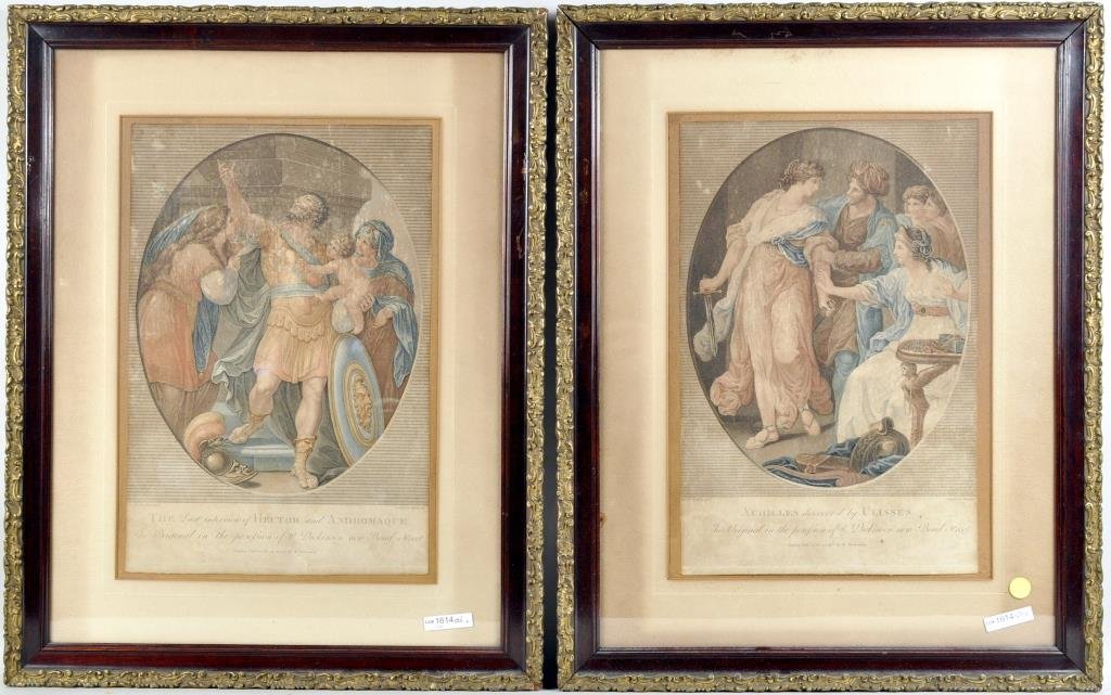 Pair English Hand Colored Engravings (1 of 4)