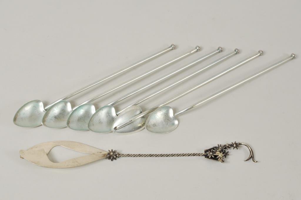 Italian "Infuso" .800 Silver Drink Stirrer, Straws (1 of 1)