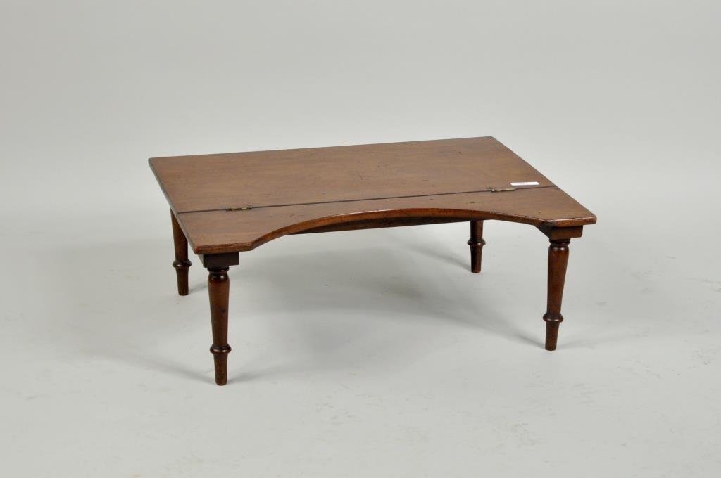 Regency Folding Dining Tray: Regency mahogany dining tray with lift up mechanism, 19th century. 24" wide, 9 1/2" high, 17 3/4" deep. Condition: minor wear, looseness.