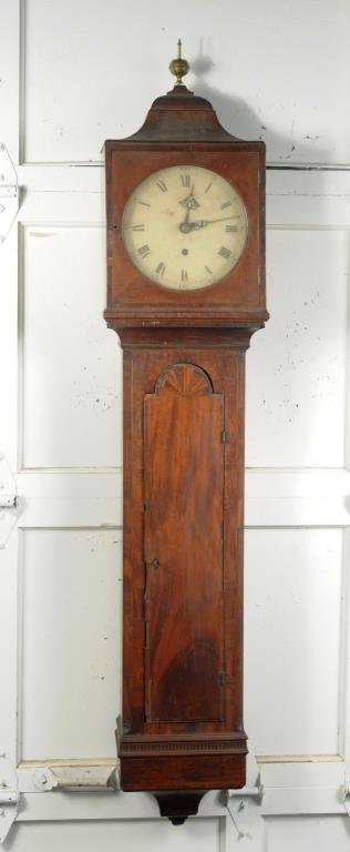 Rare Georgian Inlaid Mahogany Wall Clock (1 of 10)