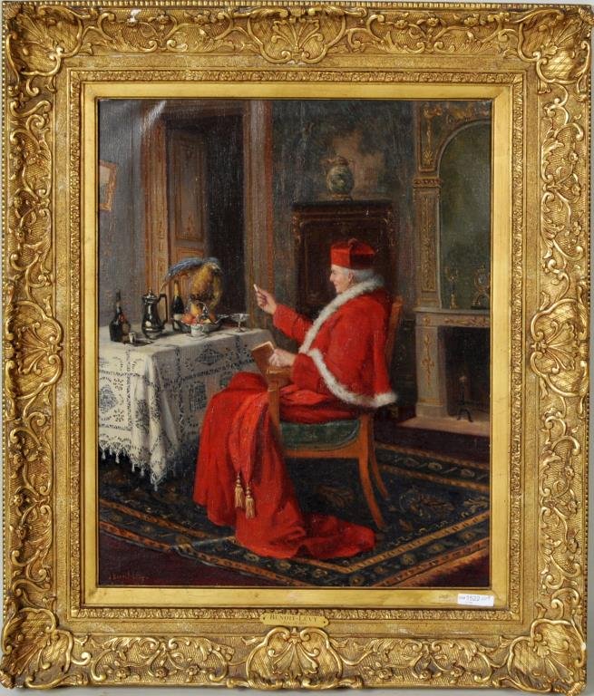 Jules Benoit-Levy "Cardinal And Parrot" O/C (1 of 3)