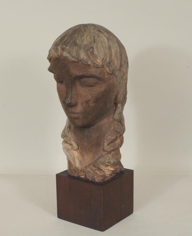 Irma Rothstein "Female Bust" Terra Cotta, Signed (1 of 4)