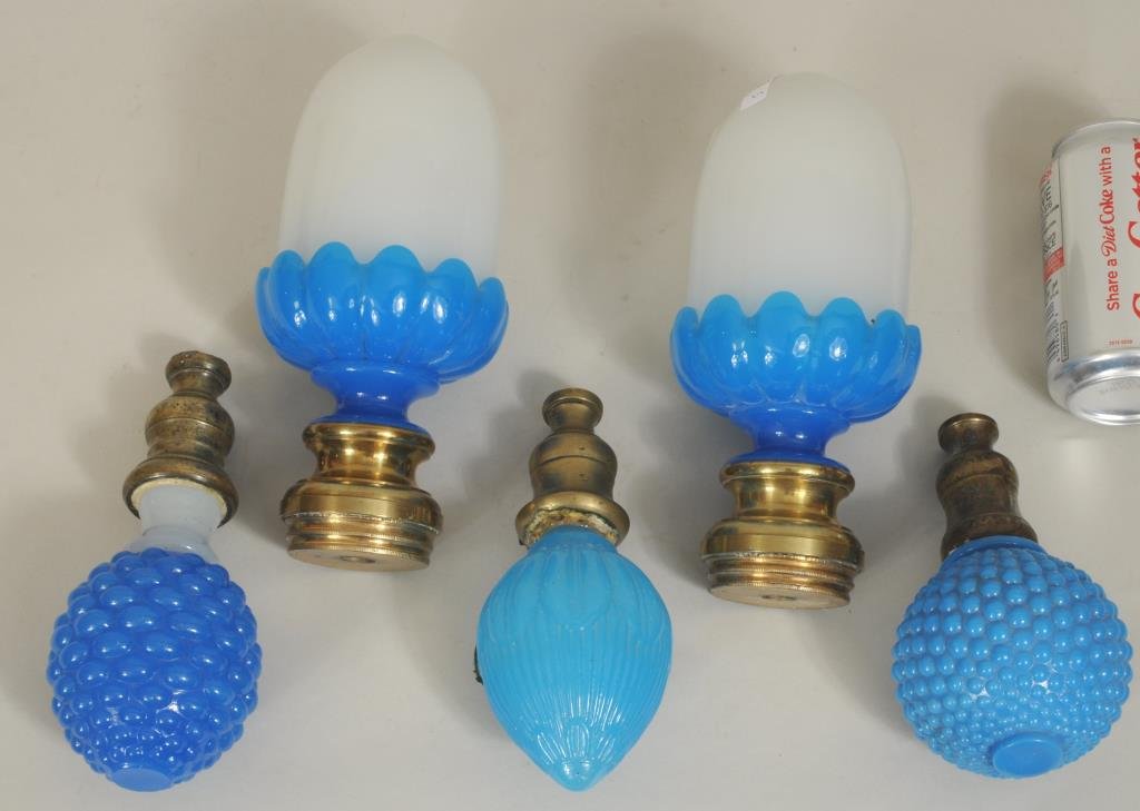 Group Five Glass Newel Post Finials (1 of 6)