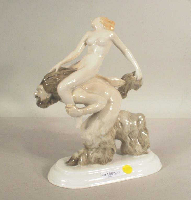 German Glazed & Polychrome Decorated Figural Group (1 of 8)