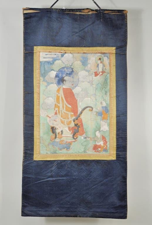 Tibetan Thangka Depicting Seated Deity Attendants (1 of 10)