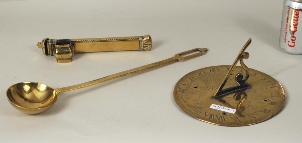 Three Early Brass Items - Sundial 1617 (1 of 3)