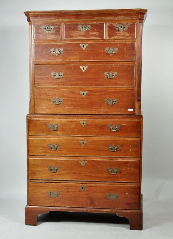 Geo III Carved Mahogany Chest on Chest (1 of 10)