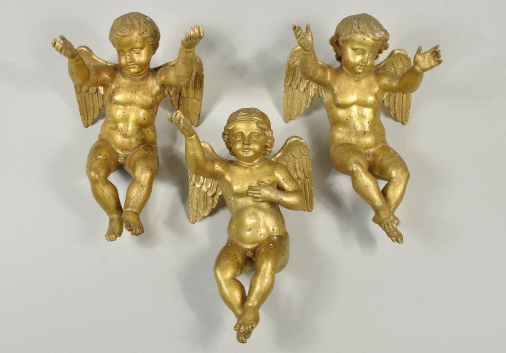 Three Carved & Gilded Putti Figures (1 of 5)