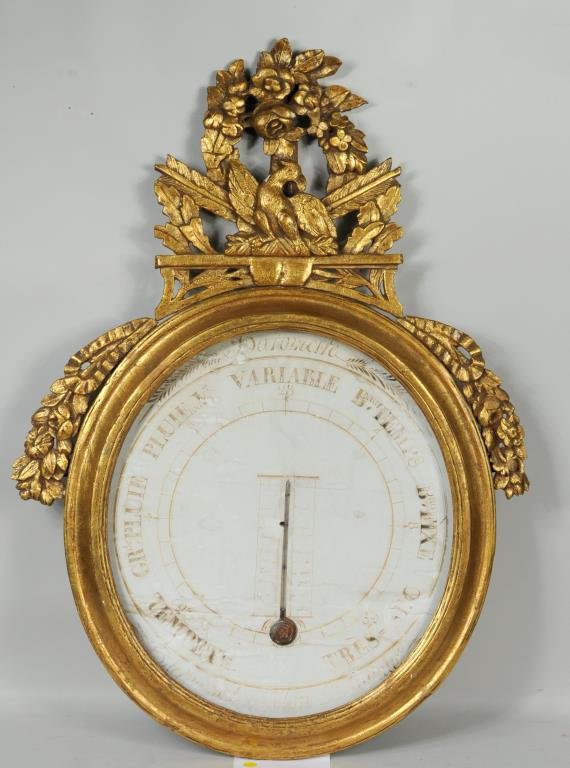 French Carved and Gilded Barometer (1 of 3)