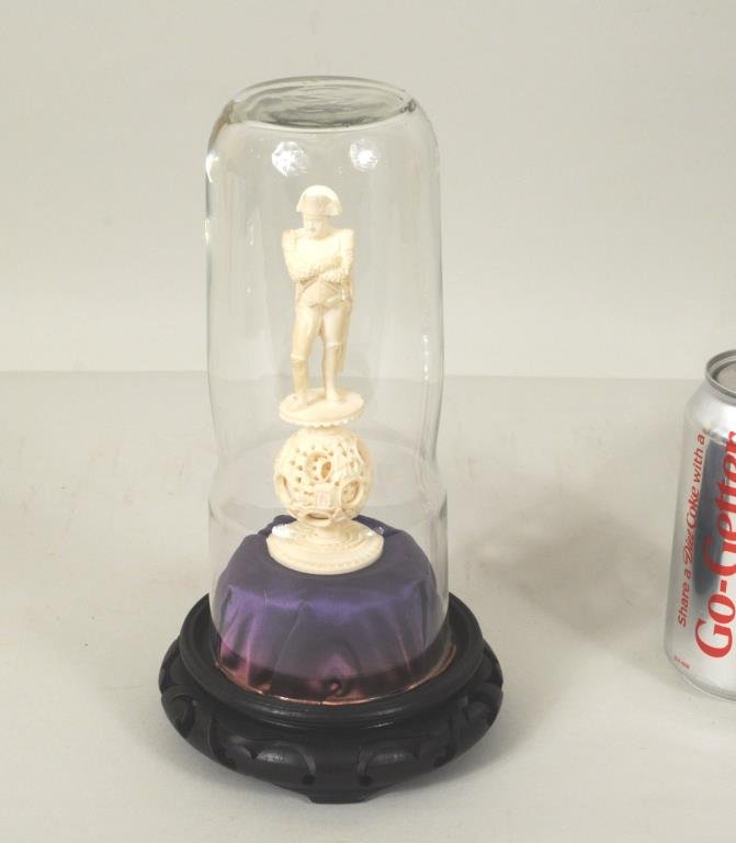 Chinese Carved Ivory Napoleon On Puzzle Ball (1 of 5)
