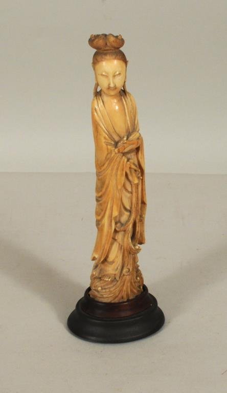 Chinese Ivory Carving Of Standing Female Figure (1 of 6)
