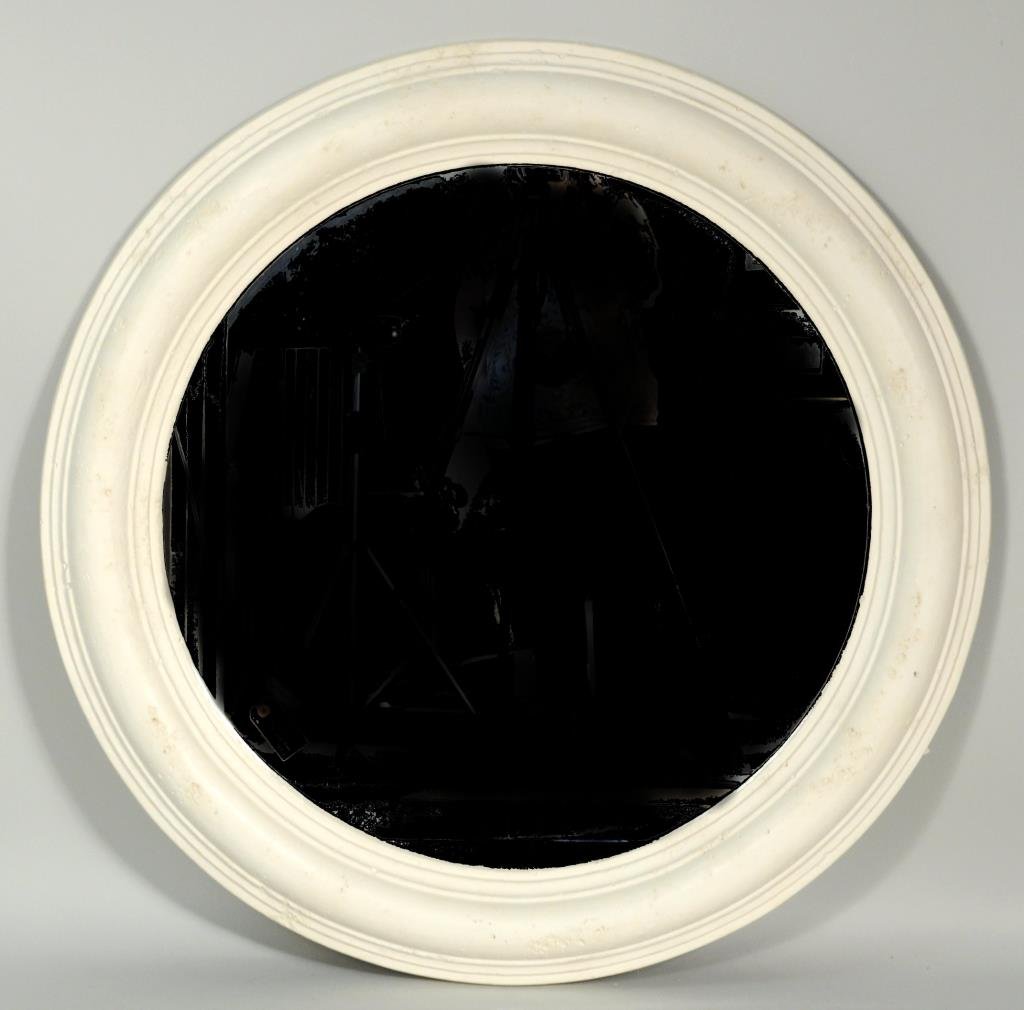 Kreiss Mid Century Round Plaster Mirror (1 of 3)