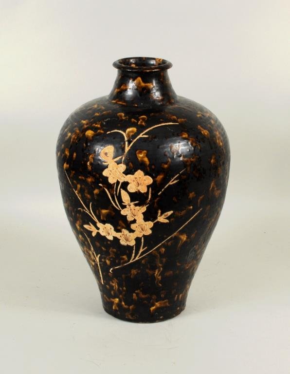 Chinese Jizhou Brown Glazed Prunus Vase (1 of 4)