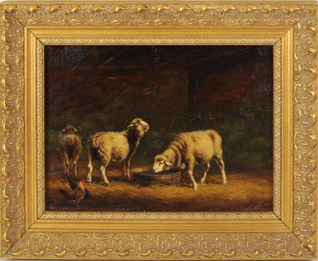 Gregory Hollyer, "Sheep Watering" O/C (1 of 4)