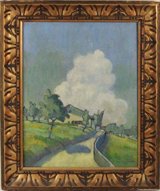 August Schneider "Landscape" O/C (1 of 4)