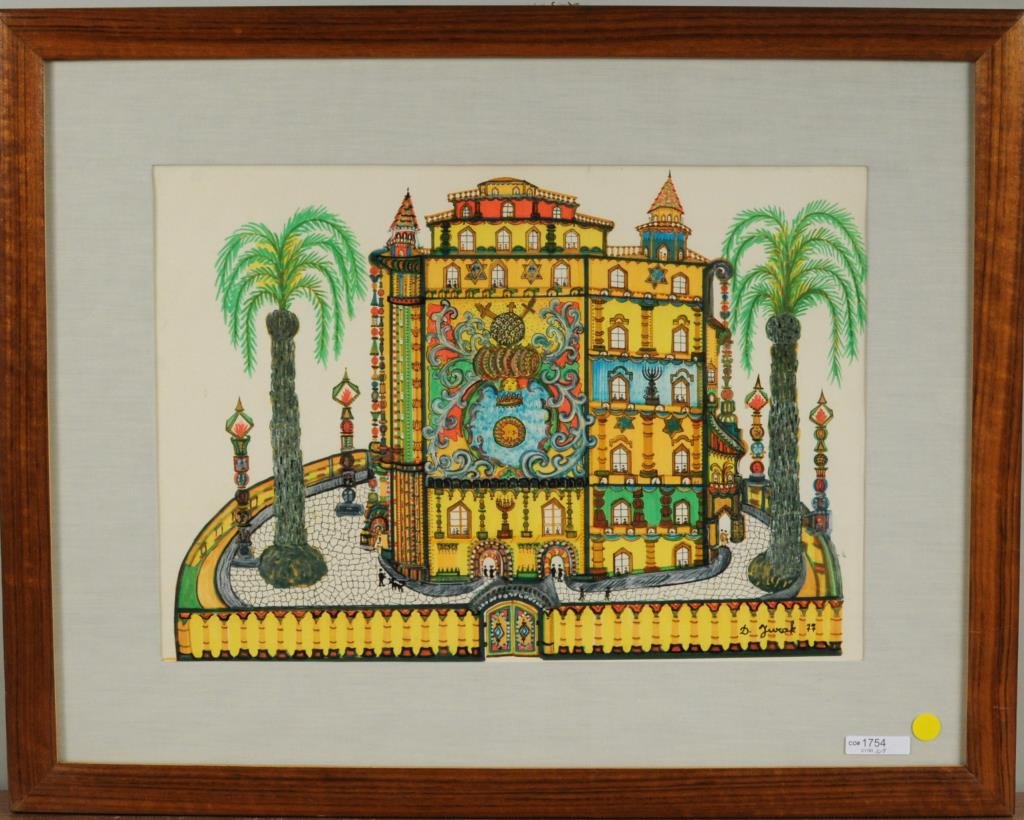 Drago Jurak "Temple" Mixed Media on Paper (1 of 3)