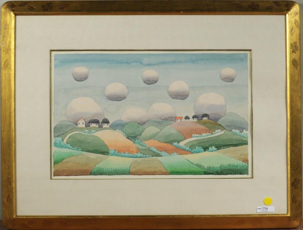 Ivan Rabuzin "Landscape, Hills" W/C (1 of 5)