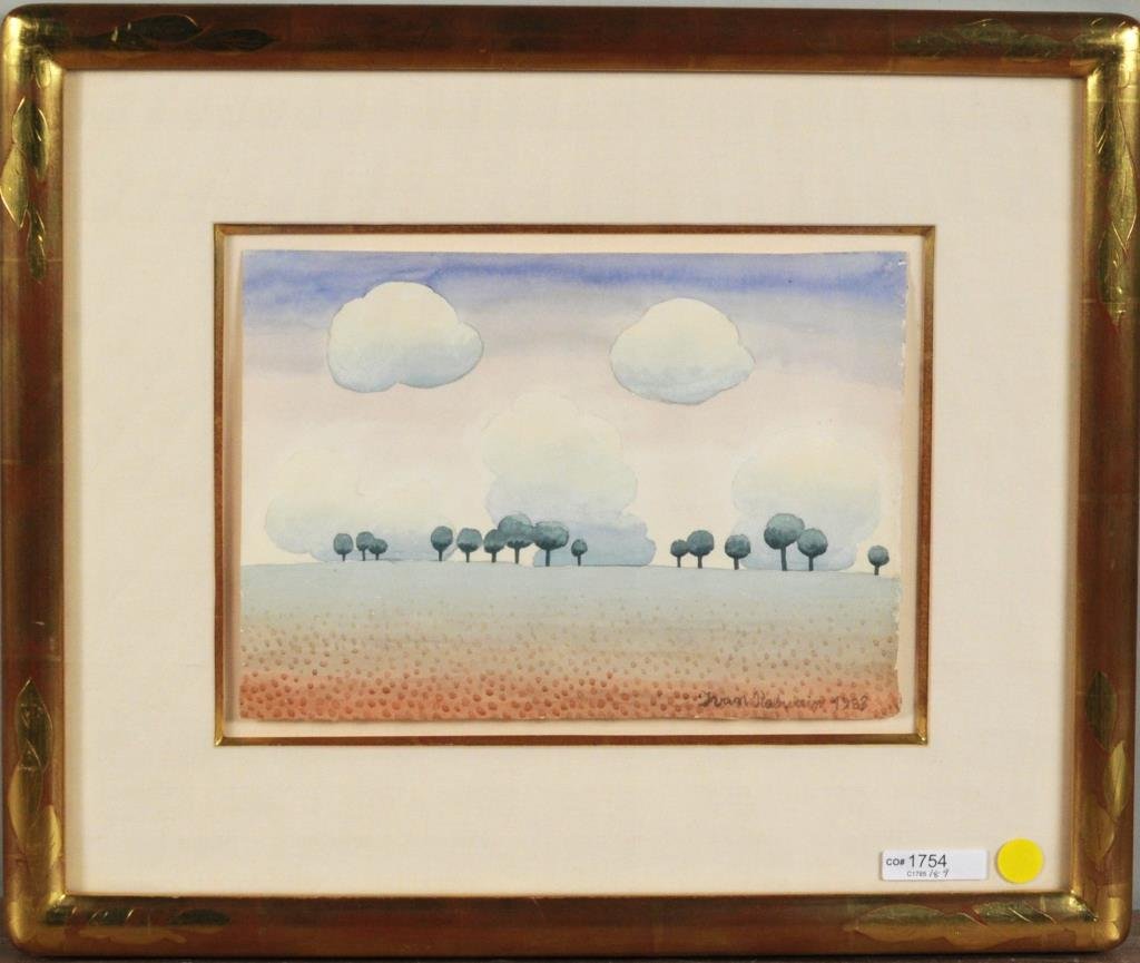 Ivan Rabuzin "The Blue Trees" W/C (1 of 5)
