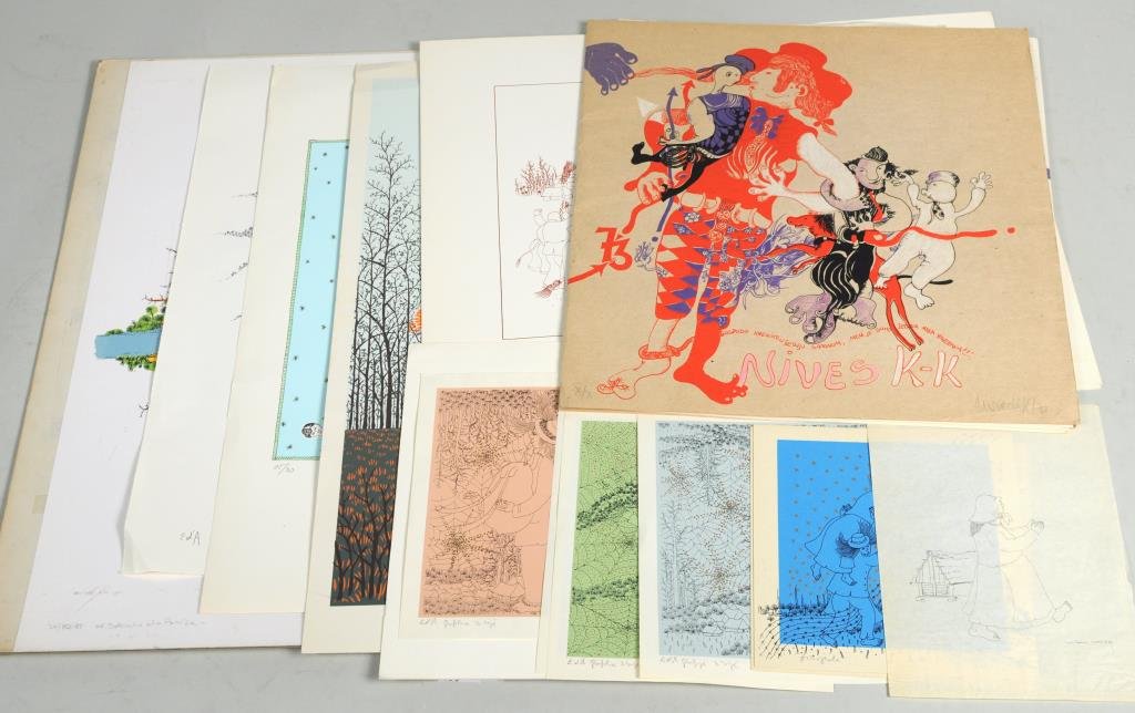 Group Croatian Lithographs & Drawing (1 of 2)