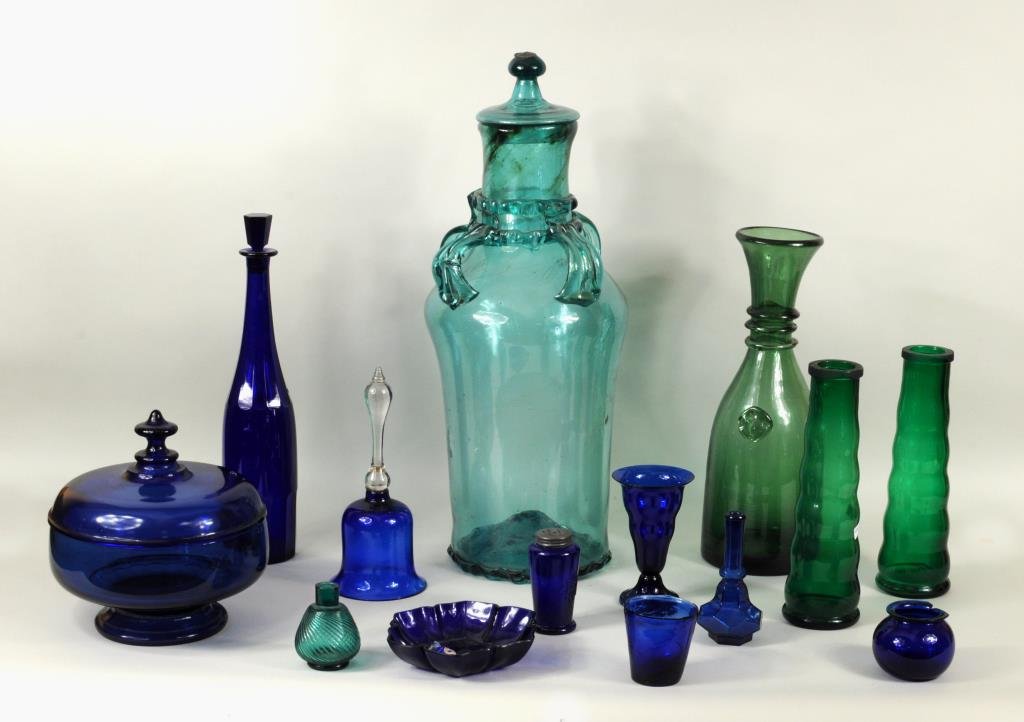 Group Colored Blown, Molded, Cut & Pressed Glass (1 of 3)