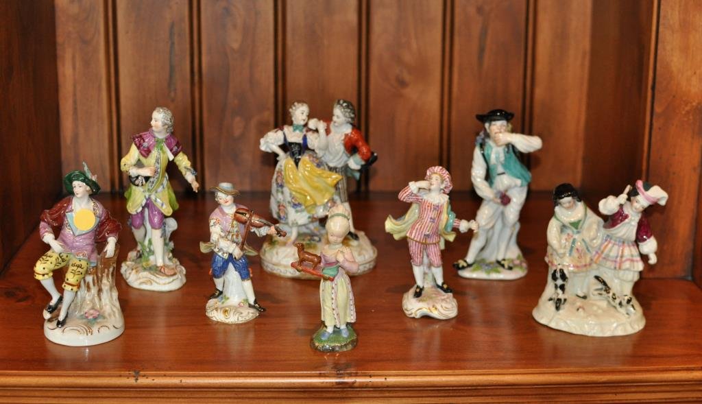 Group Eight Continental Porcelain Figures (1 of 3)