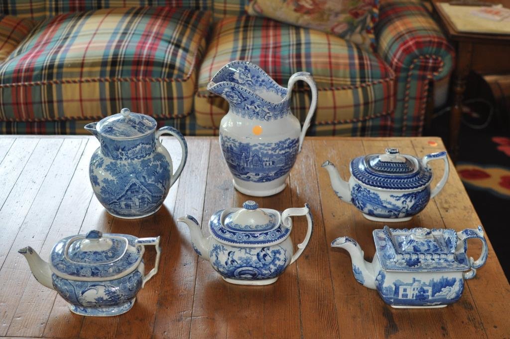 Group Six Staffordshire Blue/White Items (1 of 2)
