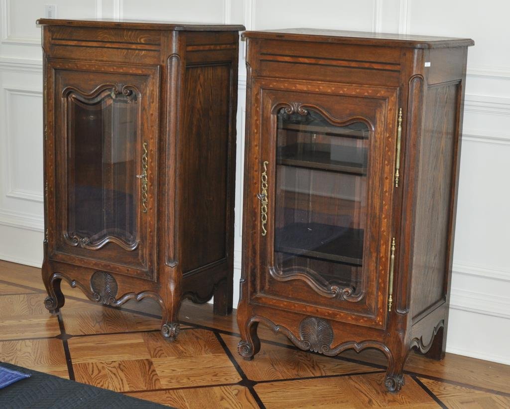 Pair French Provincial Oak Cabinets (1 of 2)