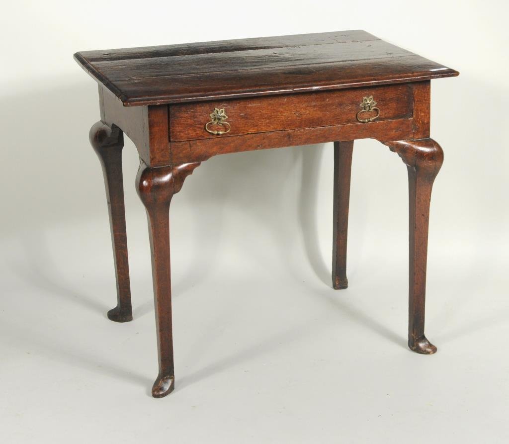 Queen Anne Oak One Drawer Writing Desk (1 of 6)