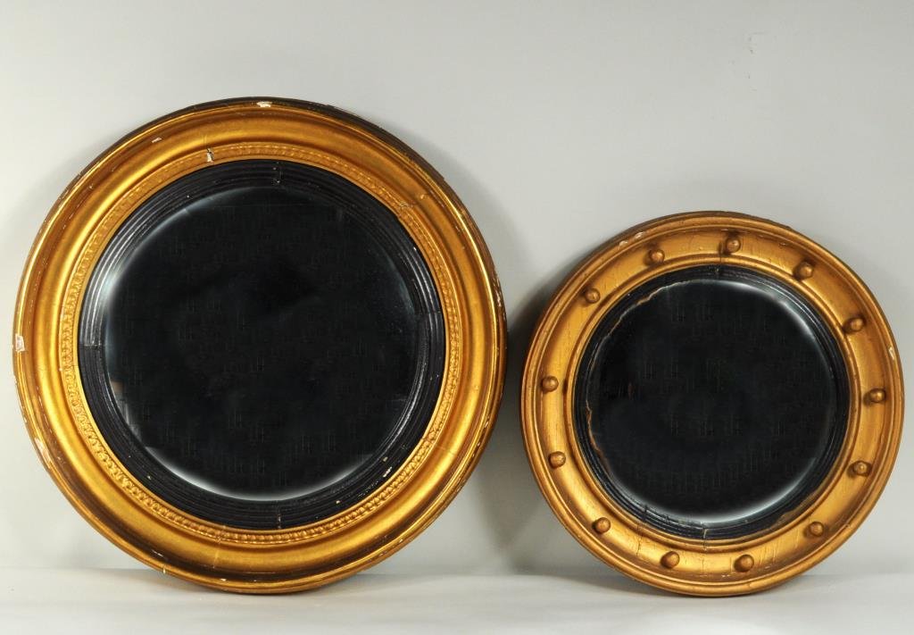 Two Regency Giltwood Convex Mirrors (1 of 4)