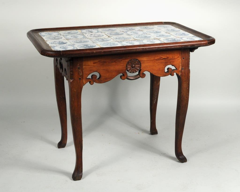 French Provincial Pine Tile Top Table (1 of 3)