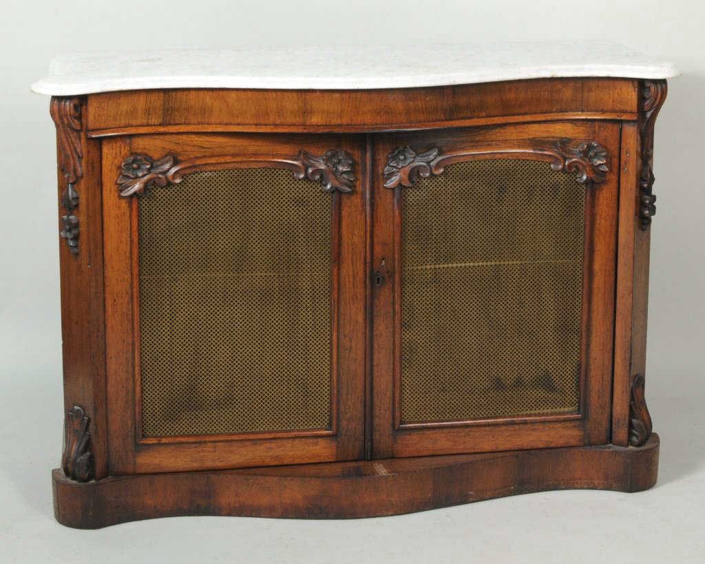 Victorian Marbletop Veneered Two-Door Cabinet (1 of 5)
