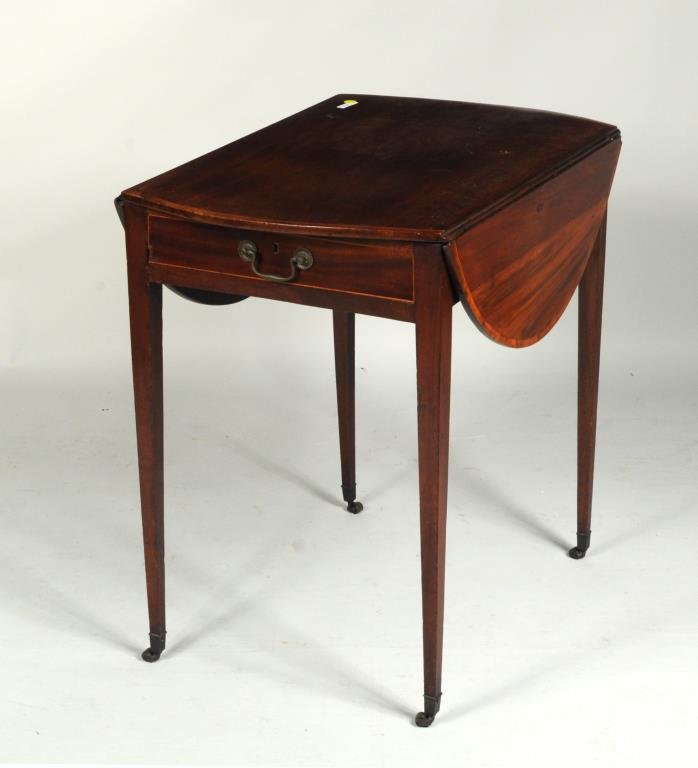 George III Oval Inlaid Mahogany Pembroke Table (1 of 4)