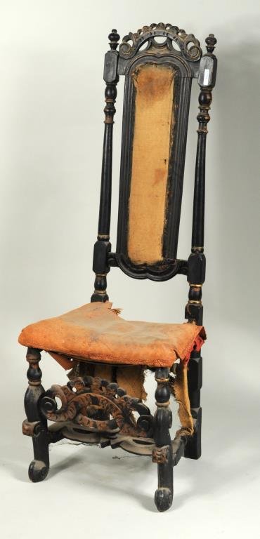 English Painted Beechwood Jacobean Side Chair (1 of 7)