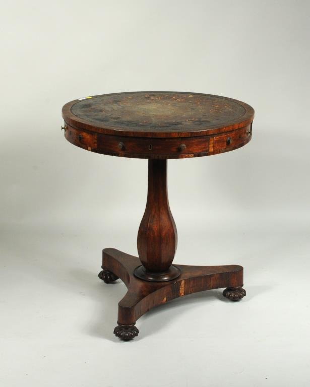 Regency Mahogany Center or Small Drum Table (1 of 3)