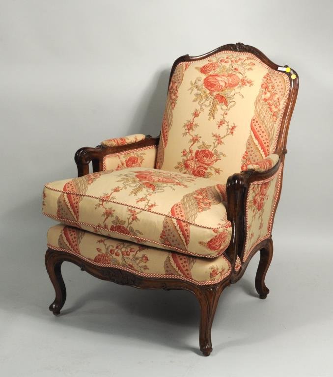 Louis XV Style Carved Walnut Bergere (1 of 3)