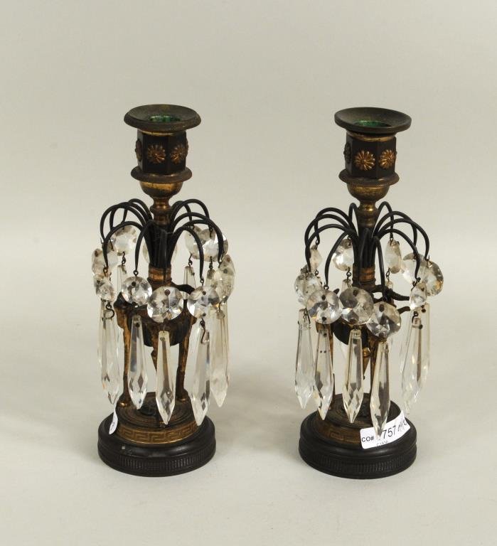 Pair Regency Parcel Gilt Bronze Candlesticks (1 of 4)
