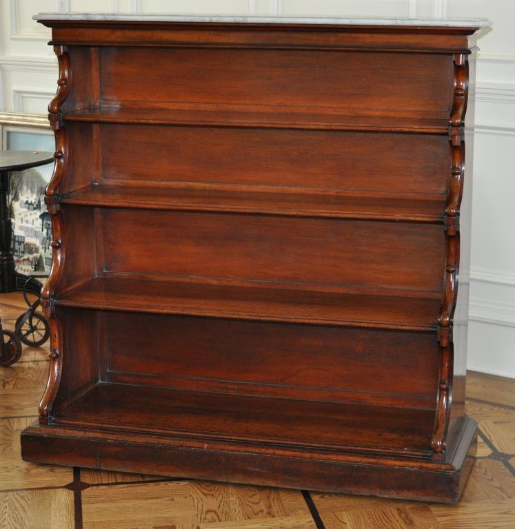 Victorian Mahogany Waterfall Bookcase (1 of 3)