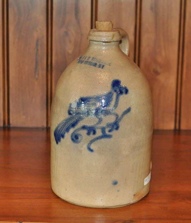 Cobalt Decorated Stoneware Jug W/Bird Decoration (1 of 4)