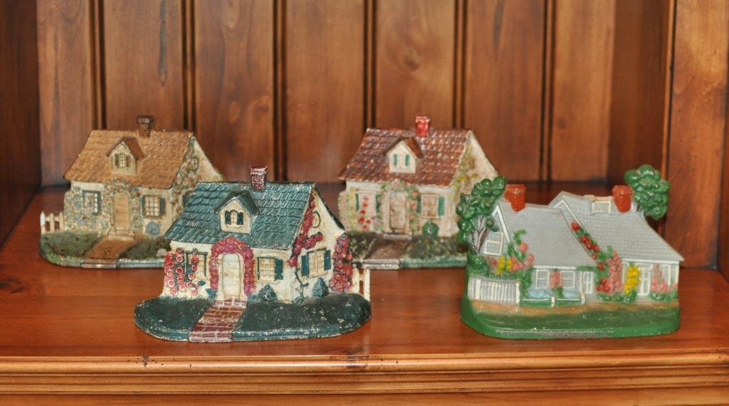 Group Four Cast Iron Painted House Doorstops (1 of 1)