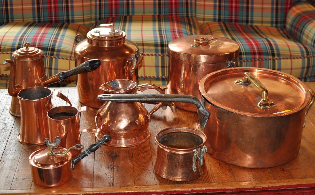 Group Nine Vintage Copper Kitchen Items (1 of 2)