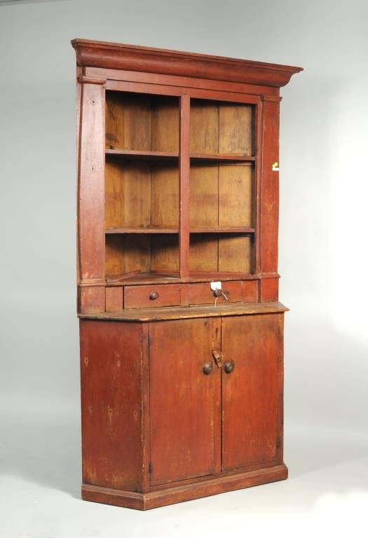 American Country Painted Pine Corner Cupboard (1 of 4)